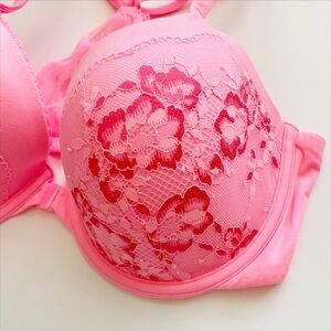 Victoria’s Secret Pink Lace Racerback Demi Women's Bra Lightly Padded Size 34DD